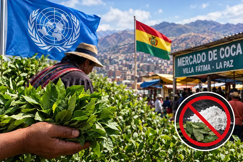 Naciones unidas informan que en bolivia gran parte del cultivo de coca es ilegal